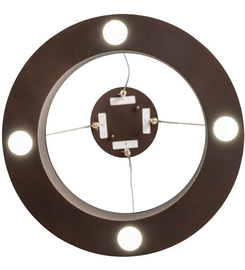 Meyda Lighting Pepe 10" 4-Light Mahogany Bronze Pendant Light With White Statuario Idalight Shade