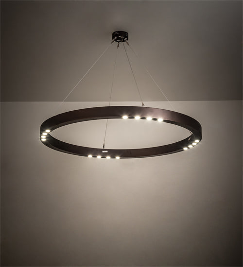 Meyda Lighting Pepe 47" 16-Light Mahogany Bronze Pendant Light With White Statuario Idalight Shade