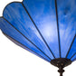 Meyda Lighting Perennial 16" 3-Light Antique Brass Flush Mount Light With Blue Opal Shade Glass