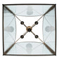 Meyda Lighting Perin 25"Sq 4-Light Cortez Gold Pendant Light With Clear Shade Glass