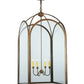 Meyda Lighting Perin 25"Sq 4-Light Cortez Gold Pendant Light With Clear Shade Glass