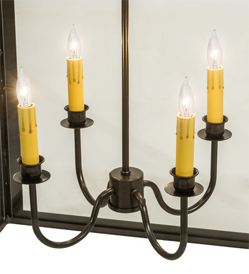 Meyda Lighting Perin 34" 4-Light Oil Rubbed Bronze Pendant Light With Clear Crystal Idalight Shade Glass