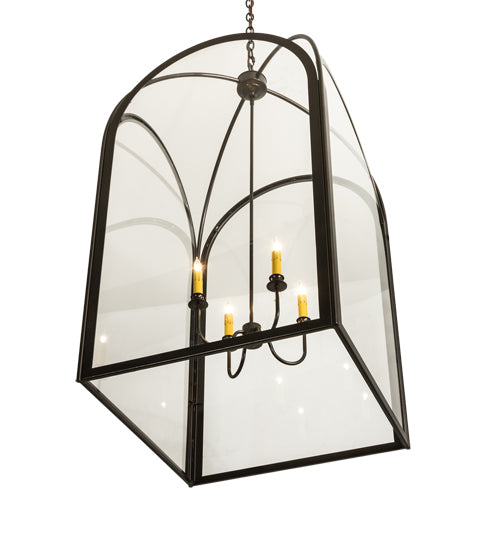 Meyda Lighting Perin 34" 4-Light Oil Rubbed Bronze Pendant Light With Clear Crystal Idalight Shade Glass