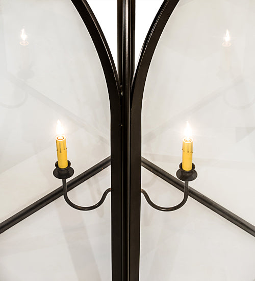 Meyda Lighting Perin 34" 4-Light Oil Rubbed Bronze Pendant Light With Clear Crystal Idalight Shade Glass