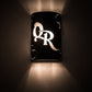 Meyda Lighting Personalized 10" 2-Light Black Textured QR Monogram Wall Sconce With White Statuario Idalight Shade