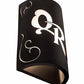 Meyda Lighting Personalized 10" 2-Light Black Textured QR Monogram Wall Sconce With White Statuario Idalight Shade