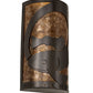 Meyda Lighting Personalized 10" 2-Light Oil Rubbed Bronze Q Fish Wall Sconce With Amber Mica Shade Glass