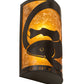 Meyda Lighting Personalized 10" 2-Light Oil Rubbed Bronze Q Fish Wall Sconce With Amber Mica Shade Glass