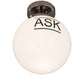 Meyda Lighting Personalized 10" Polished Nickel "Ask" Deli Orb Flush Mount Light With White Shade Glass