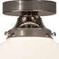Meyda Lighting Personalized 10" Polished Nickel "Ask" Deli Orb Flush Mount Light With White Shade Glass