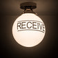 Meyda Lighting Personalized 10" Polished Nickel "Receive" Deli Orb Flush Mount Light With White Shade Glass