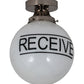 Meyda Lighting Personalized 10" Polished Nickel "Receive" Deli Orb Flush Mount Light With White Shade Glass