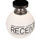 Meyda Lighting Personalized 10" Polished Nickel "Receive" Deli Orb Flush Mount Light With White Shade Glass