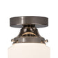 Meyda Lighting Personalized 10" Polished Nickel "Receive" Deli Orb Flush Mount Light With White Shade Glass