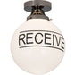Meyda Lighting Personalized 10" Polished Nickel "Receive" Deli Orb Flush Mount Light With White Shade Glass