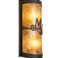 Meyda Lighting Personalized 12" 2-Light Dark Burnished Antique Copper Wall Sconce With Amber Mica Shade Glass