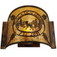 Meyda Lighting Personalized 12" Burnished Antique Copper Black Dog Lodge Wall Sconce With Amber Mica Shade Glass