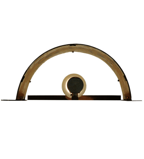 Meyda Lighting Personalized 12" Burnished Antique Copper Black Dog Lodge Wall Sconce With Amber Mica Shade Glass