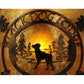 Meyda Lighting Personalized 12" Burnished Antique Copper Black Dog Lodge Wall Sconce With Amber Mica Shade Glass