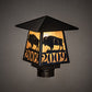 Meyda Lighting Personalized 12" Craftsman Brown Buffalo Outdoor Post Mount Light With Ambra Sienna Idalight Shade