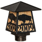 Meyda Lighting Personalized 12" Craftsman Brown Buffalo Outdoor Post Mount Light With Ambra Sienna Idalight Shade