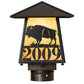 Meyda Lighting Personalized 12" Craftsman Brown Buffalo Outdoor Post Mount Light With Ambra Sienna Idalight Shade