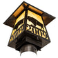 Meyda Lighting Personalized 12" Craftsman Brown Buffalo Outdoor Post Mount Light With Ambra Sienna Idalight Shade