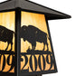 Meyda Lighting Personalized 12" Craftsman Brown Buffalo Outdoor Post Mount Light With Ambra Sienna Idalight Shade