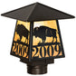 Meyda Lighting Personalized 12" Craftsman Brown Buffalo Outdoor Post Mount Light With Ambra Sienna Idalight Shade