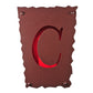 Meyda Lighting Personalized 12" Rust "C" Wall Sconce With Cathedral Red Shade