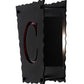Meyda Lighting Personalized 12" Textured Black "C" Wall Sconce With Red Shade Glass