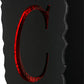 Meyda Lighting Personalized 12" Textured Black "C" Wall Sconce With Red Shade Glass