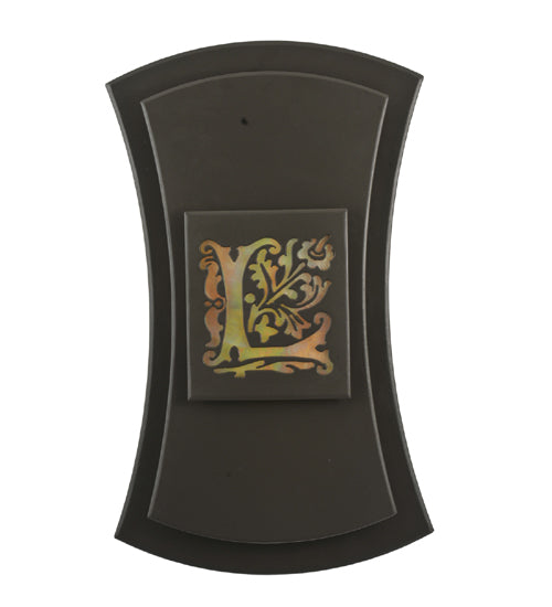 Meyda Lighting Personalized 12" Timeless Bronze Legacy Point Ranch Wall Sconce With Beige Iridescent Shade Glass