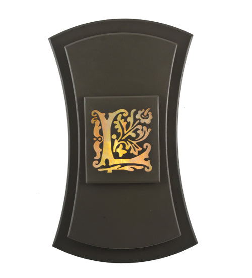 Meyda Lighting Personalized 12" Timeless Bronze Legacy Point Ranch Wall Sconce With Beige Iridescent Shade Glass