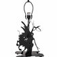 Meyda Lighting Personalized 13" Textured Black Headless Horseman Table Lamp With Tangarine Acrylic Shade