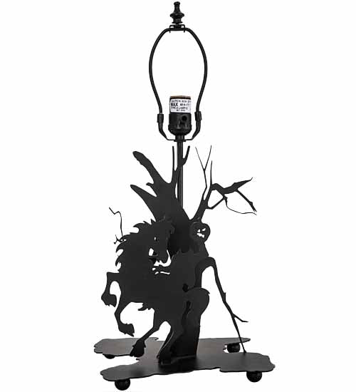 Meyda Lighting Personalized 13" Textured Black Headless Horseman Table Lamp With Tangarine Acrylic Shade