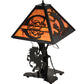 Meyda Lighting Personalized 13" Textured Black Headless Horseman Table Lamp With Tangarine Acrylic Shade