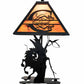 Meyda Lighting Personalized 13" Textured Black Headless Horseman Table Lamp With Tangarine Acrylic Shade