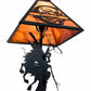Meyda Lighting Personalized 13" Textured Black Headless Horseman Table Lamp With Tangarine Acrylic Shade