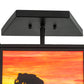 Meyda Lighting Personalized 16" 2-Light Solar Black DiCastro's Flush Mount Light With Orange & Beige Shade Glass