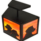 Meyda Lighting Personalized 16" 2-Light Solar Black DiCastro's Flush Mount Light With Orange & Beige Shade Glass