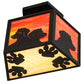 Meyda Lighting Personalized 16" 2-Light Solar Black DiCastro's Flush Mount Light With Orange & Beige Shade Glass