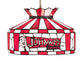 Meyda Lighting Personalized 16" Brushed Nickel Johnny's Lunch Pendant Light With Red & White Shade Glass