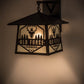 Meyda Lighting Personalized 16" Craftsman Brown Wall Sconce With Frosted Rainyvue Shade Glass