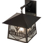 Meyda Lighting Personalized 16" Craftsman Brown Wall Sconce With Frosted Rainyvue Shade Glass