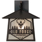 Meyda Lighting Personalized 16" Craftsman Brown Wall Sconce With Frosted Rainyvue Shade Glass