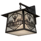 Meyda Lighting Personalized 16" Craftsman Brown Wall Sconce With Frosted Rainyvue Shade Glass