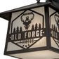 Meyda Lighting Personalized 16" Craftsman Brown Wall Sconce With Frosted Rainyvue Shade Glass
