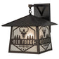 Meyda Lighting Personalized 16" Craftsman Brown Wall Sconce With Frosted Rainyvue Shade Glass