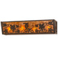 Meyda Lighting Personalized 162667 24" 4-Light Timeless Bronze Grapevine Vanity Light With Amber Mica Shade Glass